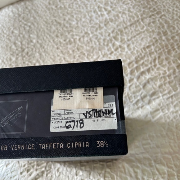 GORGEOUS PRADA NUDE PATENT LEATHER PEEP TOE WEDGE SLING BACK SIZE 38 1/2 - Picture 12 of 12